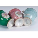 Set of five coffee cups with saucers, Set of five coffee cups with saucers