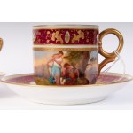Lot of three cups with saucer, Lot of three cups with saucer