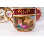 Lot of three cups with saucer, Lot of three cups with saucer