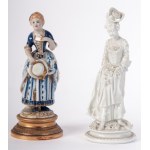 Lot of two female porcelain figures, Lot of two female porcelain figures