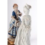 Lot of two female porcelain figures, Lot of two female porcelain figures