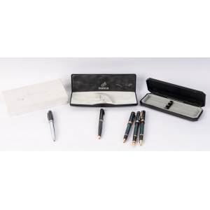 Lot of five ballpoint and fountain pens, Lot of five ballpoint and fountain pens