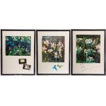 MARIO SCHIFANO (dapres) Flowers, lot of three multiples on paper, MARIO SCHIFANO (dapres) Flowers, lot of three multiples on paper