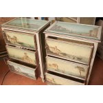 Pair of three-drawer bedside tables, Pair of three-drawer bedside tables