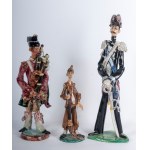 Lot of three polychrome ceramic military figures:, Lot of three polychrome ceramic military figures: