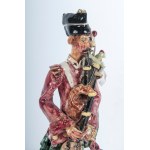 Lot of three polychrome ceramic military figures:, Lot of three polychrome ceramic military figures: