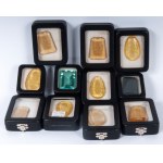 Lot of 11 engraved crystals worked on the grindstone, Lot of 11 engraved crystals worked on the grindstone