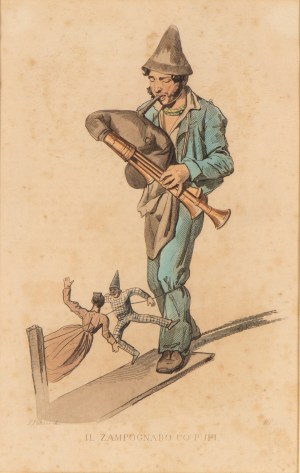 FILIPPO PALIZZI The bagpiper with the puppets, FILIPPO PALIZZI The bagpiper with the puppets