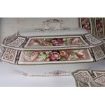 Lot of two octagonal terrines with seven trays, Lot of two octagonal terrines with seven trays
