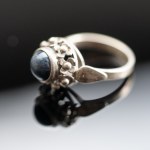 Agate Klodzko. A ring of flowers with blue eyes.
