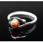 Filigree ring with coral [by author].