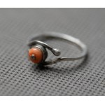 Filigree ring with coral [by author].