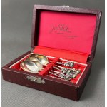 Set of 6 silver "Roses" spoons with box. [Silver]