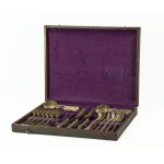 Art Deco pattern silver cutlery in case [Krakow 1930s, 1060 grams].