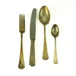 Art Deco pattern silver cutlery in case [Krakow 1930s, 1060 grams].