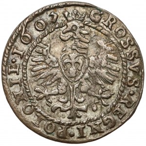 Zygmunt III Waza, Grosz Kraków 1607 - Lewart w OZDOBNEJ