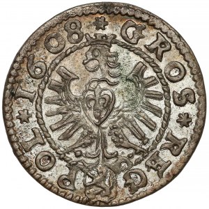 Zygmunt III Waza, Grosz Kraków 1608 - gwiazdy - piękny