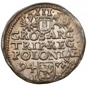 Zygmunt III Waza, Trojak Poznań 1594 - wydłużona twarz