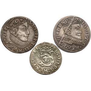 Zygmunt III Waza, Trojaki i szeląg Ryga 1589-1602 (3szt)