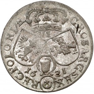 Jan III Sobieski, Szóstak Kraków 1681 - w zbroi - C wysoko