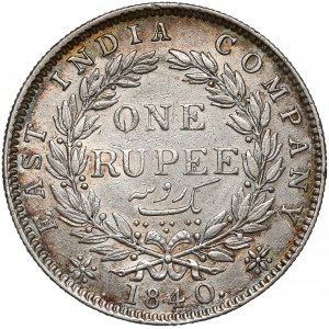 British India, Victoria, 1 Rupee 1840