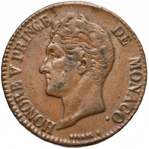 Monako, Honoriusz V, 5 centimes 1837
