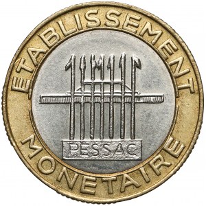 Francja, PRÓBA, 10 franków (1987) - bimetal