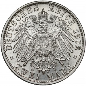 Niemcy, Badenia, 2 marki 1902 - 50-lecie panowania