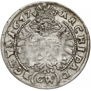 Śląsk, Ferdynand III, 3 krajcary 1647 GW, Kłodzko