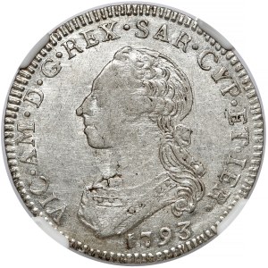Włochy, Księstwo Sabaudii-Piemontu, 1/2 scudo 1792