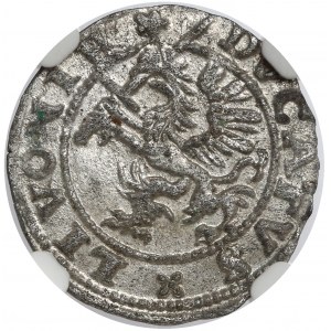 Inflanty, Szeląg Dahlen 1572 - krzyżyk - menniczy