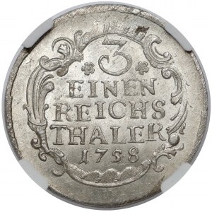 Niemcy, Prusy, Fryderyk II, 1/3 talara 1758, Drezno