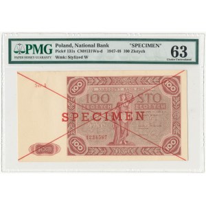 100 złotych 1947 - SPECIMEN - Ser.A