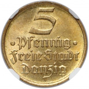 Gdańsk, 5 fenigów 1932 Flądra