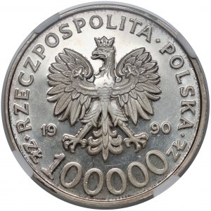 Solidarność 100.000 złotych 1990 - odm.A - skrętka