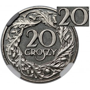 PRÓBA 20 groszy 1923 - LUSTRZANE - typ I