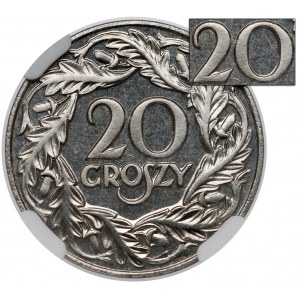 PRÓBA 20 groszy 1923 - LUSTRZANE - typ II