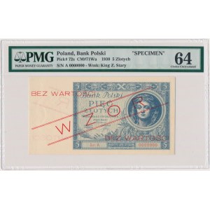 5 złotych 1930 - WZÓR - Ser.A 0000000