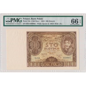 100 złotych 1934 - Ser.BM - +X+ w znaku wodnym