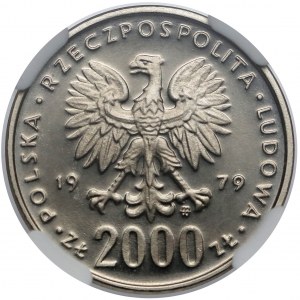 Próba NIKIEL 2.000 złotych 1979 Mieszko I - półpostać