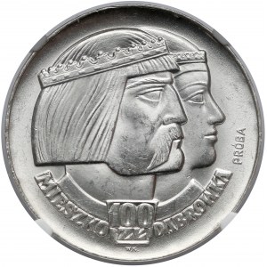 Próba SREBRO 100 złotych 1966 Mieszko... głowy