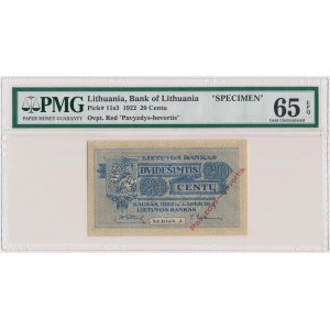 Lithuania, 20 Centu 1922 SPECIMEN