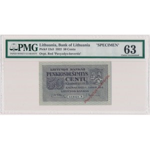Lithuania, 50 Centu 1922 SPECIMEN