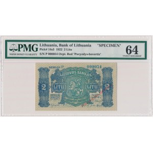 Lithuania, 2 Litu 1922 SPECIMEN - P 000054