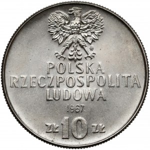 Próba NIKIEL 10 złotych 1967 Świerczewski - bez czapki