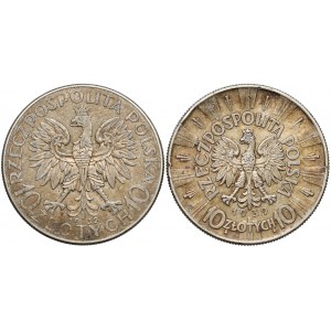 Głowa Kobiety, Piłsudski 10 złotych 1932-39 (2szt)