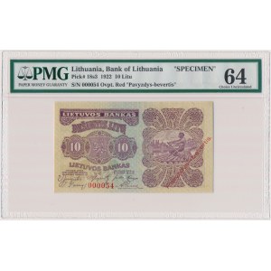 Lithuania, 10 Litu 1922 SPECIMEN - 000054