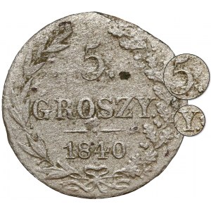 5 groszy 1840 - kropki po 5 i GROSZY - b.rzadkie