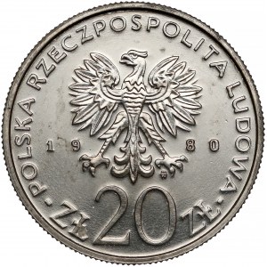 Próba NIKIEL 20 złotych 1980 XXII Olimpiada - znicz