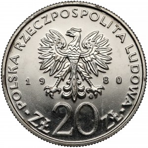 Próba NIKIEL 20 złotych 1980 Łódź 1905